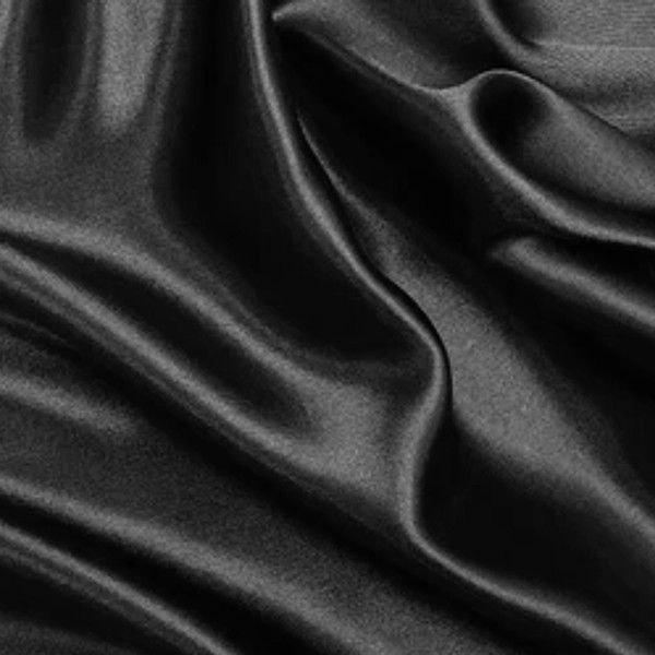 Satin (Silky Polyester) - Black