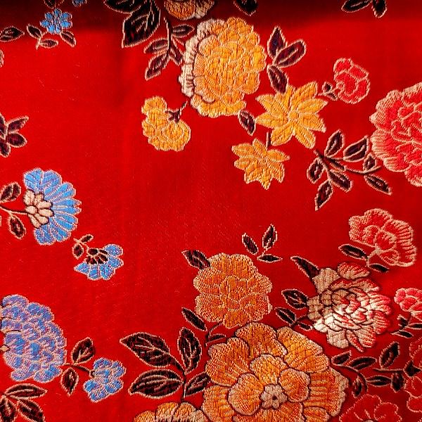 Red Floral Chinese Brocade 