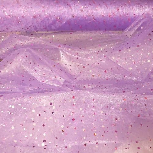 Lilac Spot Organza - 30p A metre