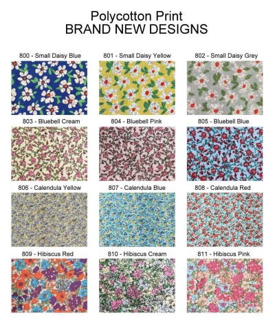 PolyCotton Print - Epra Fabrics - New 2022 Floral Polycotton